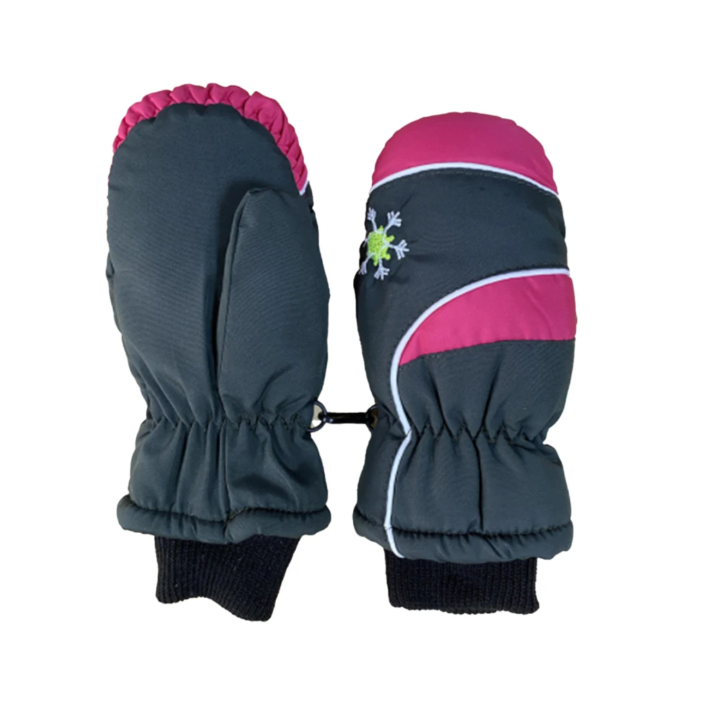 

1 пара детских варежек, зимнее водонепроницаемое спортивное снаряжение, легко сочетается с принтом, цвет серый для активного отдыха