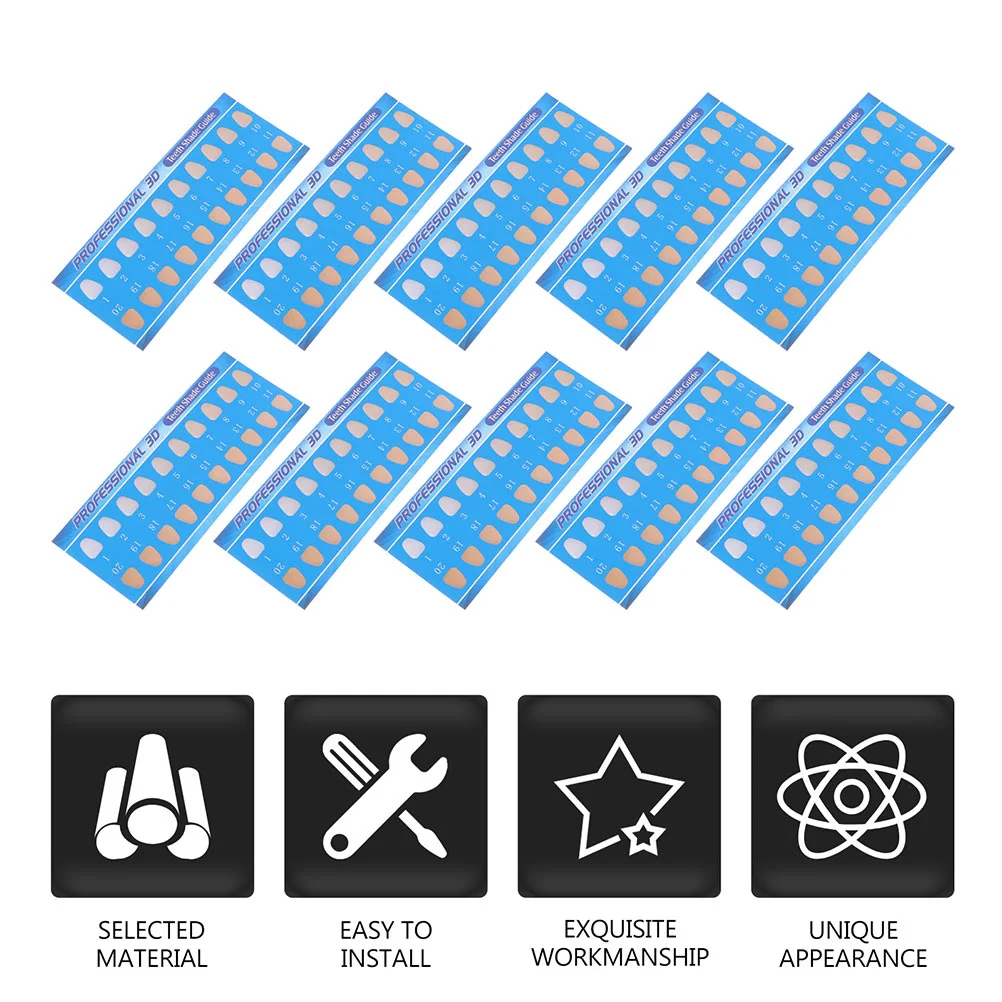 

50pcs Convenient Portable Practical Tooth Shade Charts Tooth Shade Cards for Home