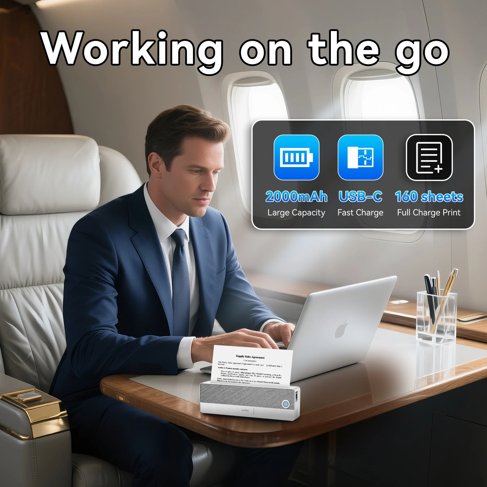Peripage P81 Бесчернильный портативный термопринтер формата А4 Bluetooth PDF Excel Word Машина для печати документов Рулон бумаги для офисной работы и дома (art.: 3920cfe67fef5) - 3920cfe67fef5