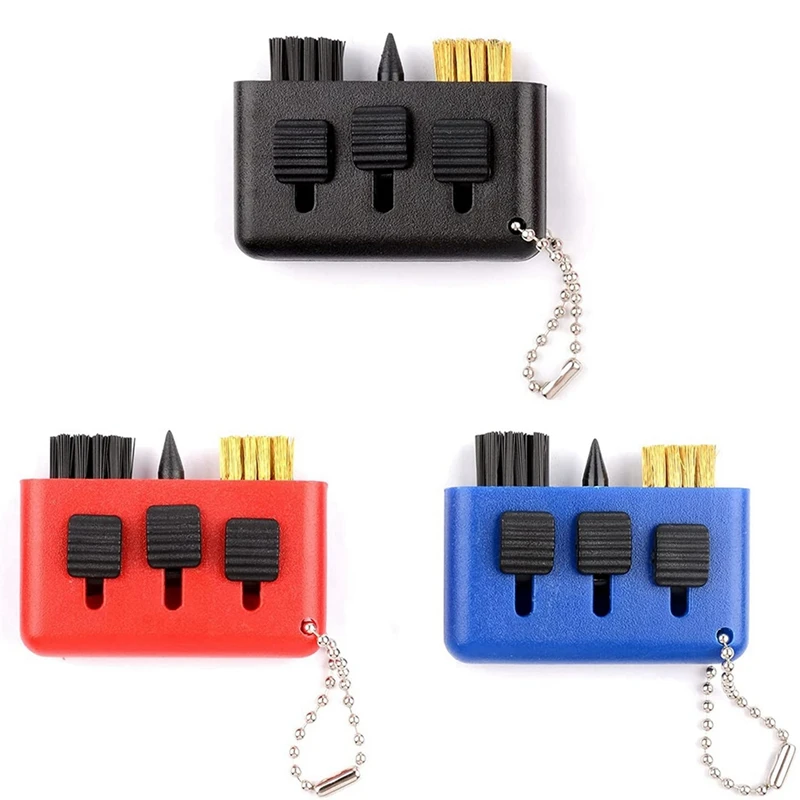 

6 Pcs Golf Club Brush And Pocket Club Groove Cleaner Cleaning Tool Sharpener 3 In 1 Pocket Tool,Golf Accessories