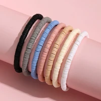new fashion clay candy colorful beaded elasticity bracelets geometric round for women men minimalist jewelry accessories gifts