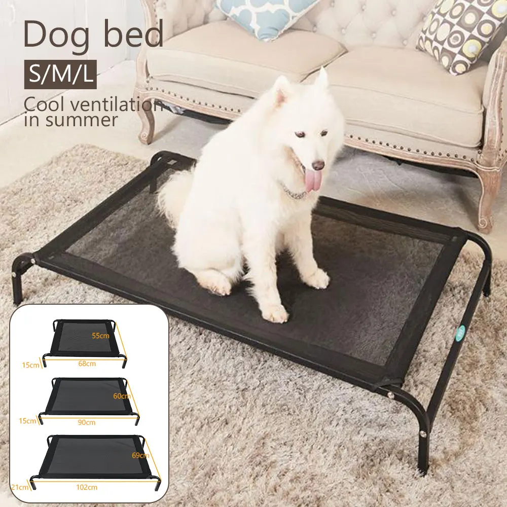 

Elevated Dog Bed Large Loading Capacity Pet Hammock Multiple Purposes Cat Mesh Bed Portable Raised Camping Basket Cot for Indoor