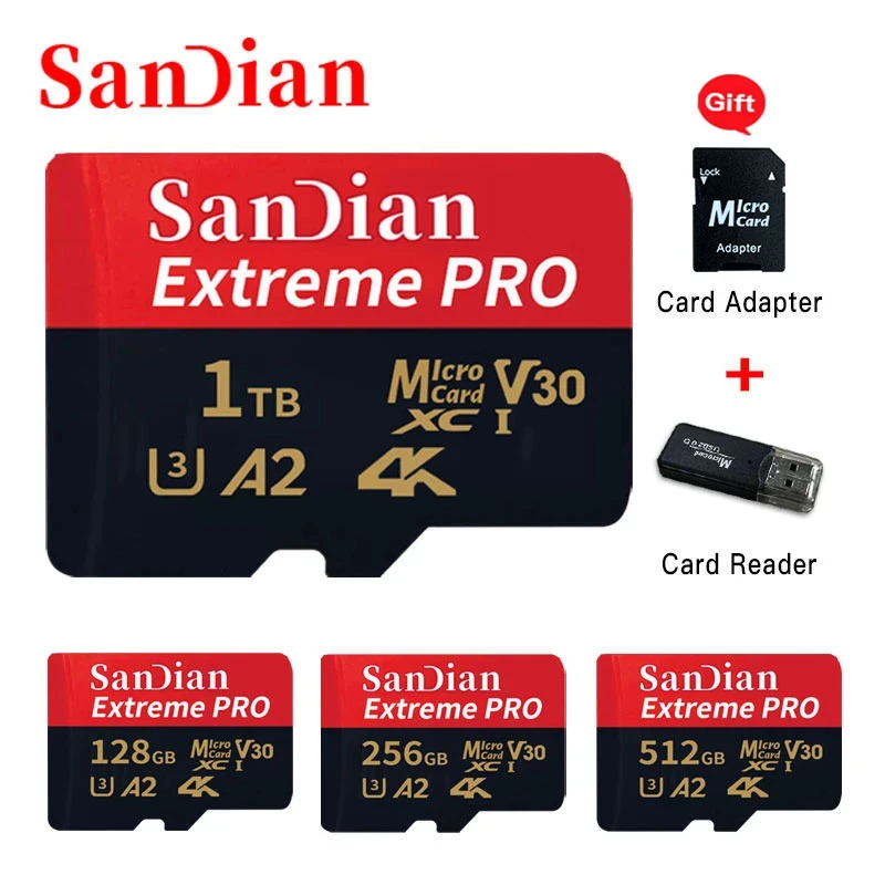 

Mini High Speed Memory Card 512GB Flash SD Card 1TB Class 10 Microcard 128GB TF Card for Phone Tablet Camera Free Shipping