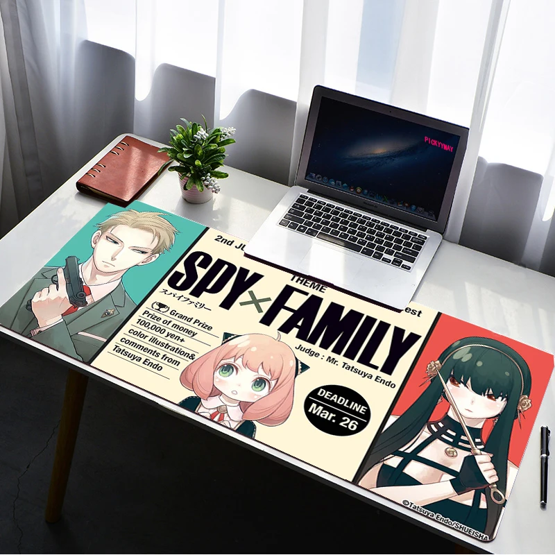 Spy x Family Table Mats Personalized Fabric Mouse Pad Kwaii Carpet Desk Pad Mouse Mat Big Mousepad Rubber Mat for Computer Table