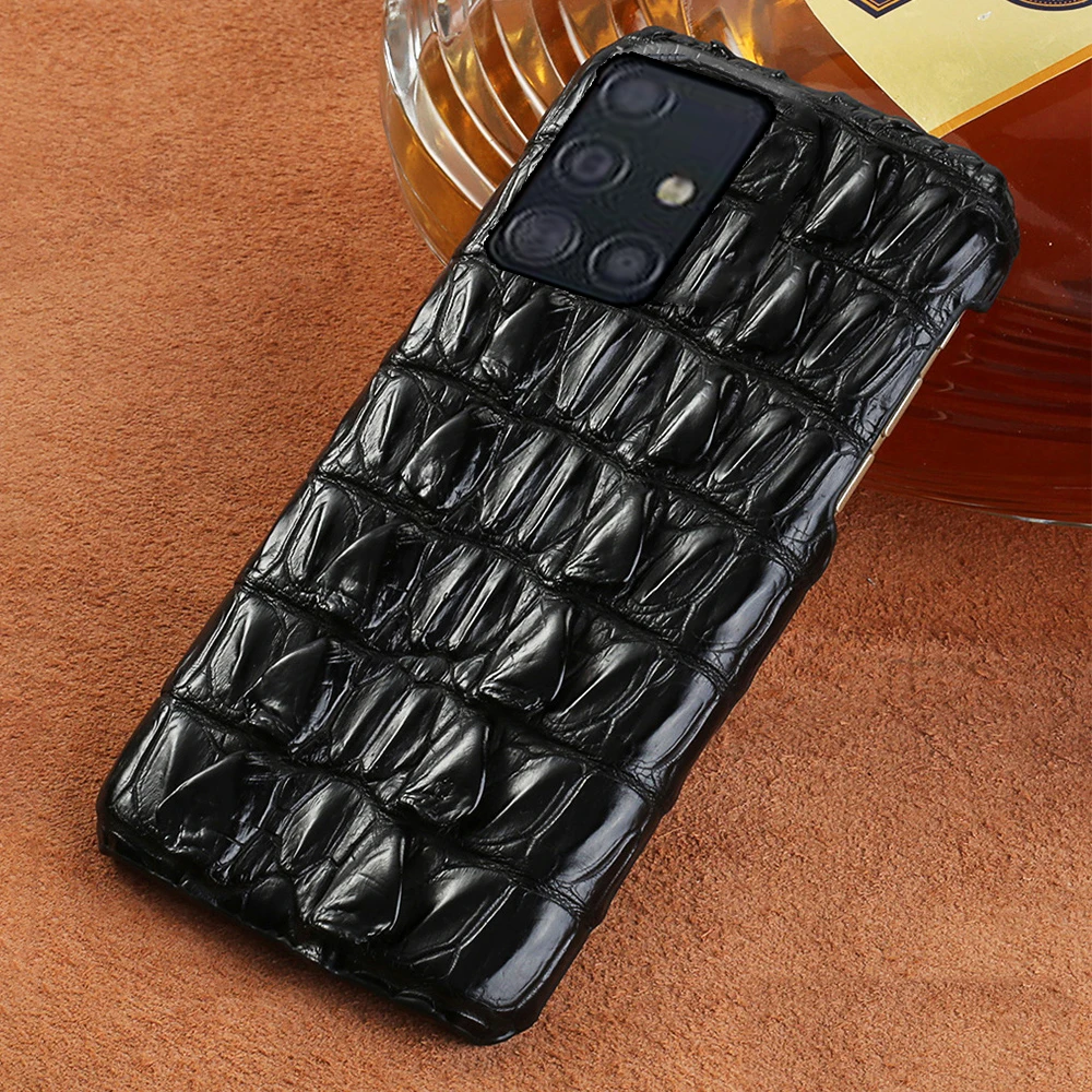 

Natural Crocodile Leather Phone Case For Samsung Galaxy M80s M60s M40s M30s M31s M53 M52 M42 M33 M23 M20 M12 back cover cases