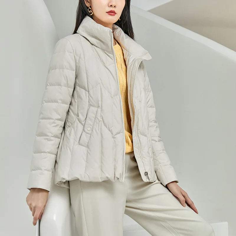 Winter 90 white duck down jacket temperament commuting simple jacket down jacket