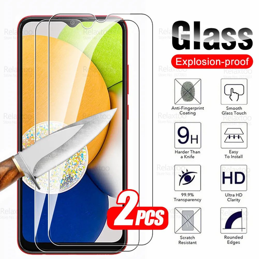 2pcs Full Cover Tempered Glass For Samsung Galaxy A03 Screen Protectot For SamsungA03 A 03 6.5 A035F 2022 Armor Protective Film