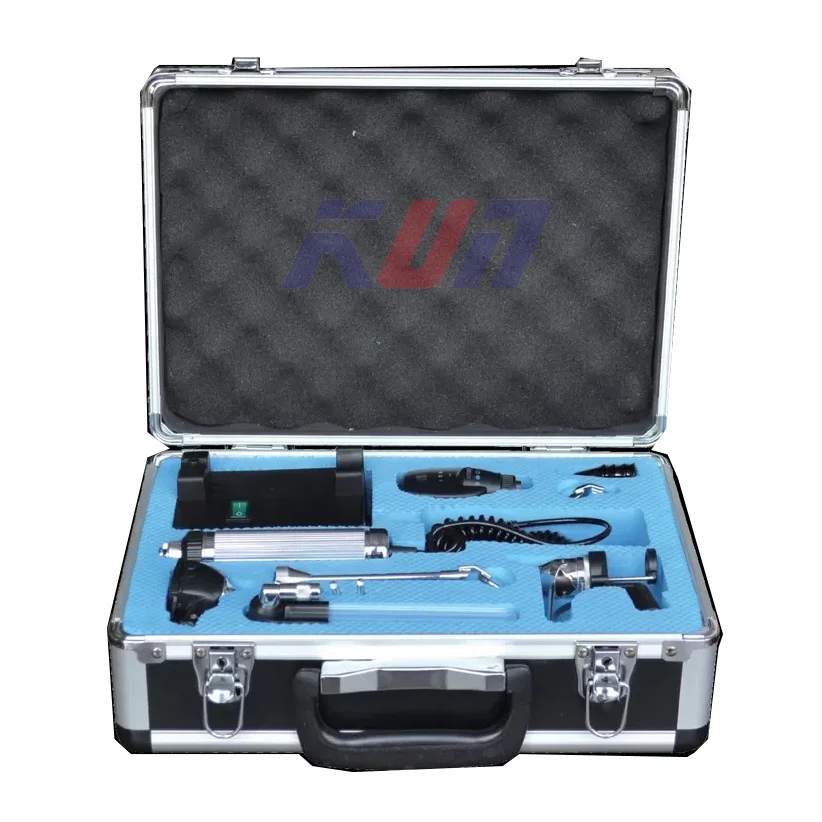 

Medical Professional Eye ENT Diagnostic Kit With Plastic Tongue Depressor Otoscope Opthalmoscope Set