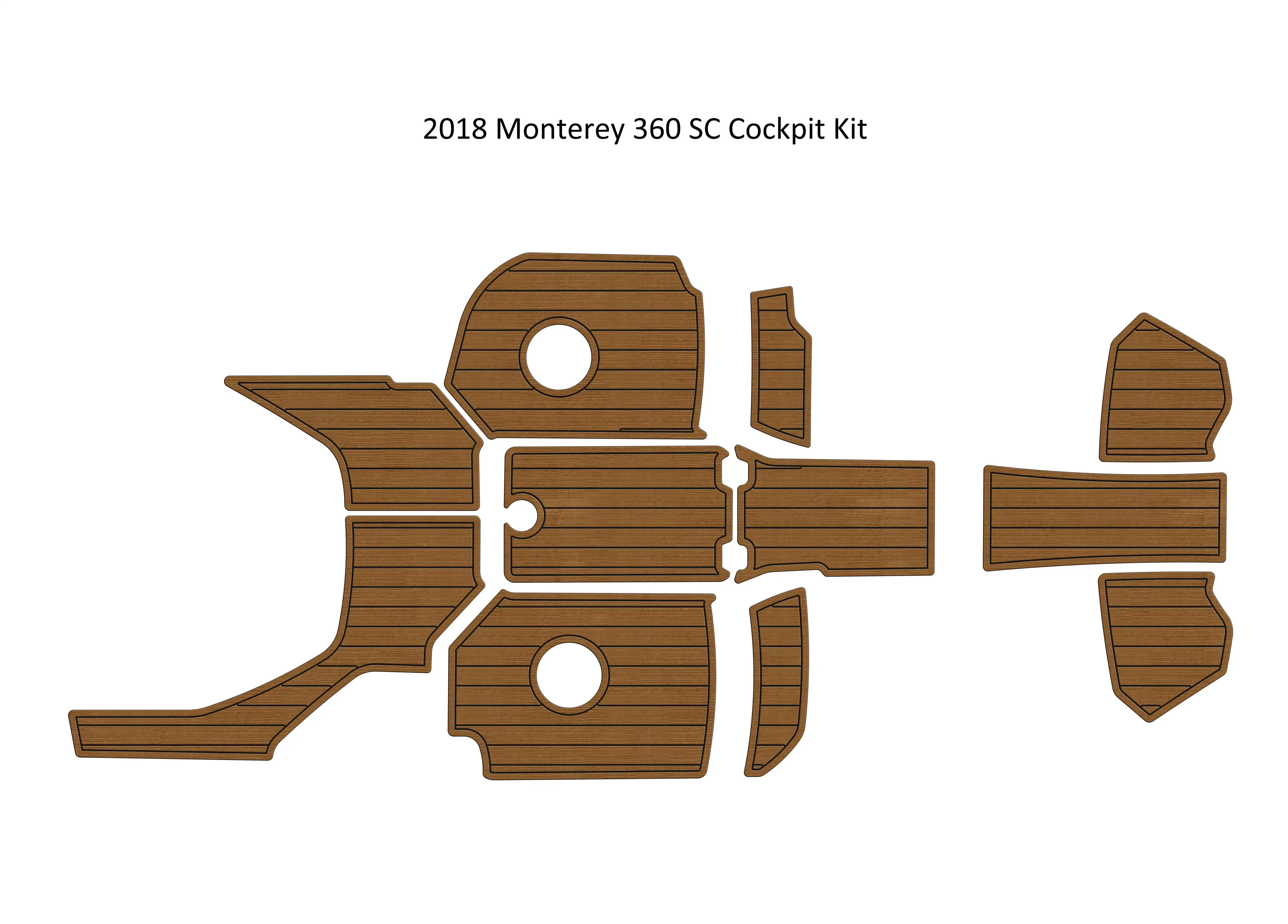 

2018 Monterey 360 SC Cockpit Kit Boat EVA Faux Foam Teak Deck Floor Pad