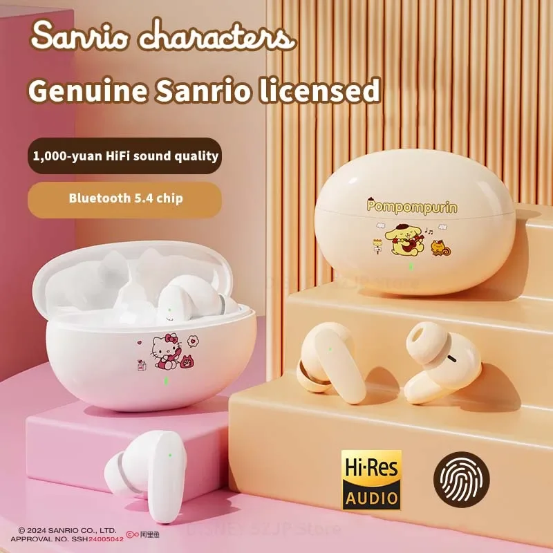 Sanrio Hello Kitty TWS наушники S90 милые Kuromi Bluetooth 5 4 беспроводные гарнитуры Kawaii Cinnamoroll
