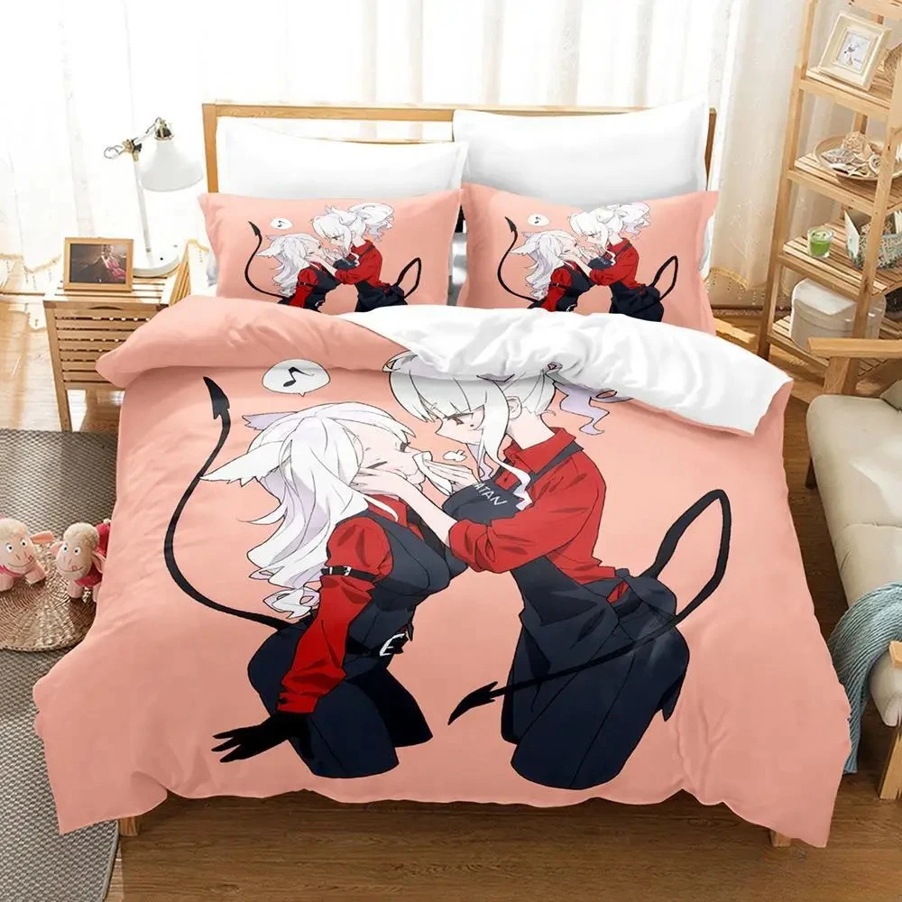 Anime Game Helltaker Bedding Set Duvet Cover Bed Quilt Pillowcase Comforter king Queen Size Boys Adult Home Textiles