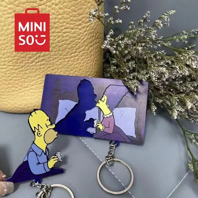 Новый брелок для пар Симпсоны MINISO Kawaii милый аниме-брелок с котом и мышью
