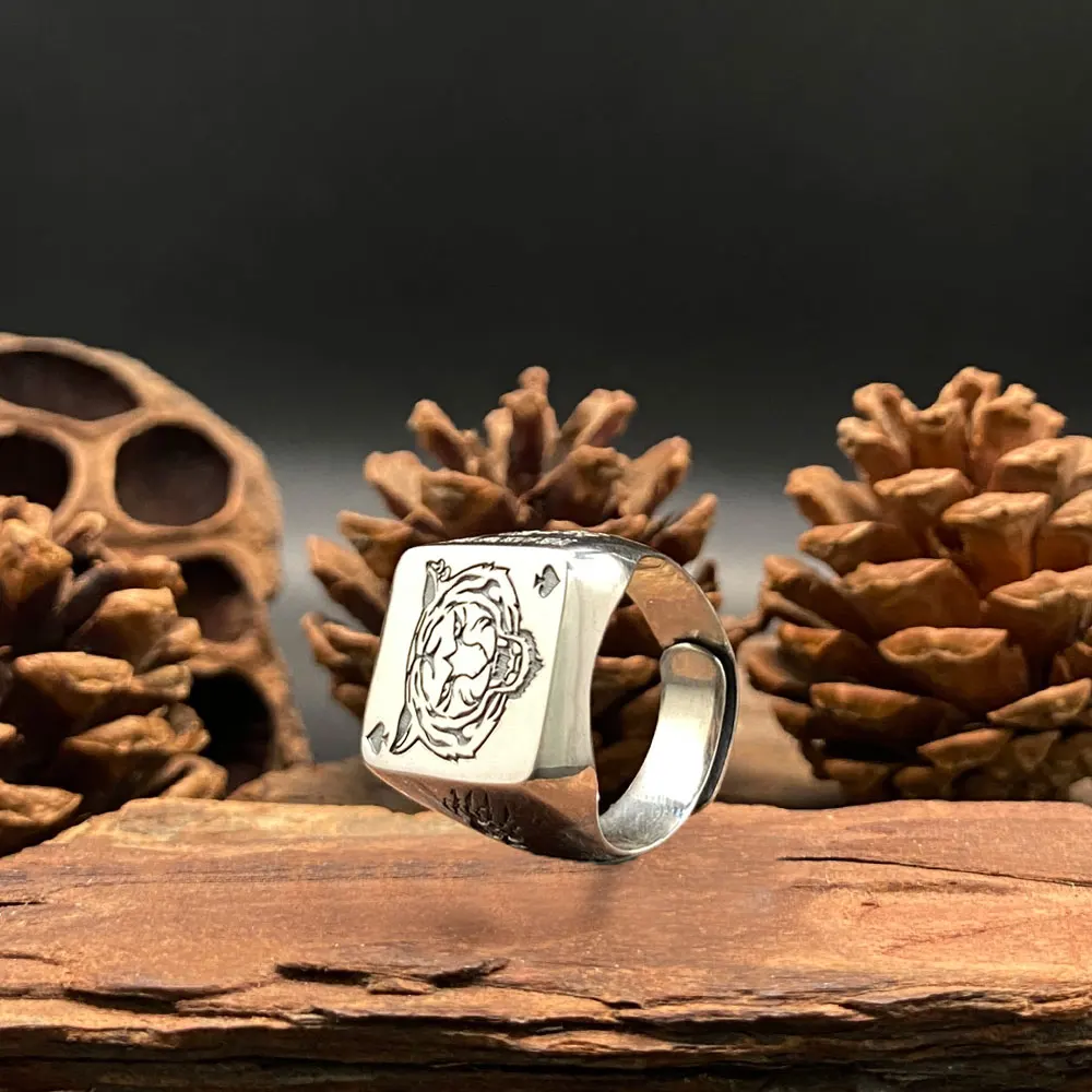 Женское серебряное кольцо в виде пики Тигра для покера модное мужское большого