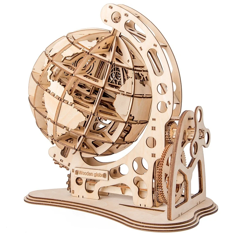 

Деревянный шар головоломка 3D DIY механический привод модельная передача вращающаяся искусственная кожа украшение для дома и офиса игрушки