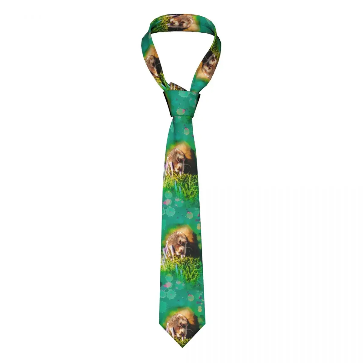 

Весенний галстук с забавным принтом хорька, подарок для мужчины, галстук для шеи, рубашка с узором 8 см, Свадебный галстук