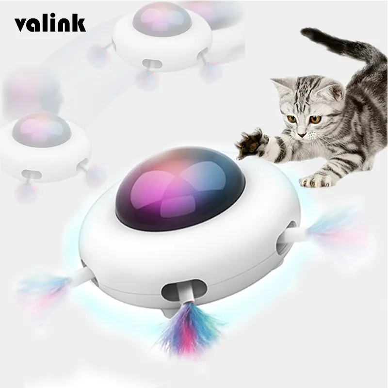 

Automatic Feather Teaser Cat Toys Random Interactive Electric Crazy Toys For Kittens Cat Intelligent Toy Automatic Steering Led