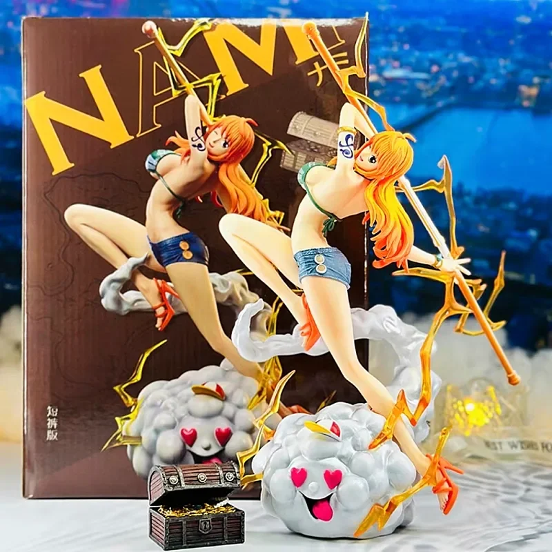 

One Piece 29cm Anime figures Nami Action Figurine Trousers And Shorts Statue Pvc Ornament Collectible Model Decoration Gift Toy