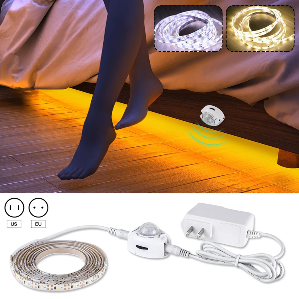 

Wireless PIR Motion Sensor LED Night Light DC12V LED Adhesive Tape Strip Night Lamp Home Bedroom Kitchen Wardrobe Decor