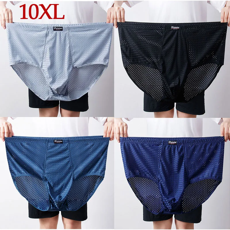 4PCS/lot 10XL-3XL Mesh Mens Briefs Sexy Briefs for Men Panties Mens Briefs Underwear Man Light Soft Durable In Middle Breathable