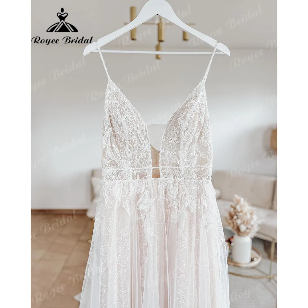 

Trouwjurk Lace Boho Summer Bride Wedding Dress for Women 2023 Robe Civil Wedding Gowns Spaghetti Straps robe mariage femme Sexy