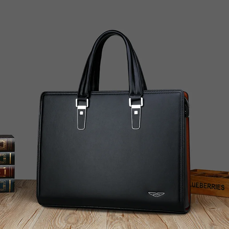 Genuine Leather Password Lock Men Briefcase Luxury High Capacity Handbag Casual Shoulder Messenger Bag Male Business Laptop Bag