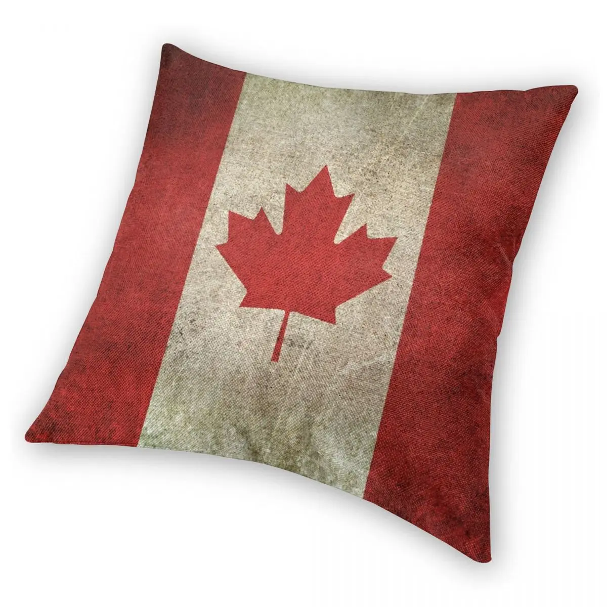 Антиношеный Состаренный квадратный чехол с флагом Канады из полиэстера льна