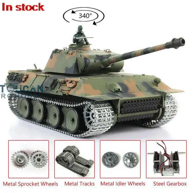 

HENG LONG 1/16 Scale 7.0 Upgraded Metal Version German Panther V RTR RC Tank 3819 Army Radio Toys BB Shoot Unit Speaker TH17288