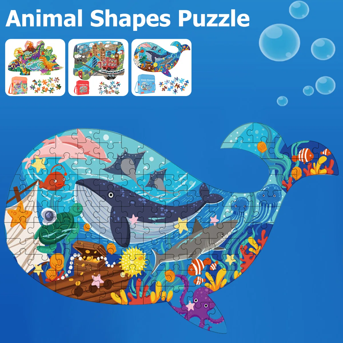 Детская головоломка с животными игрушки Кит океан динозавр пазл уникальные