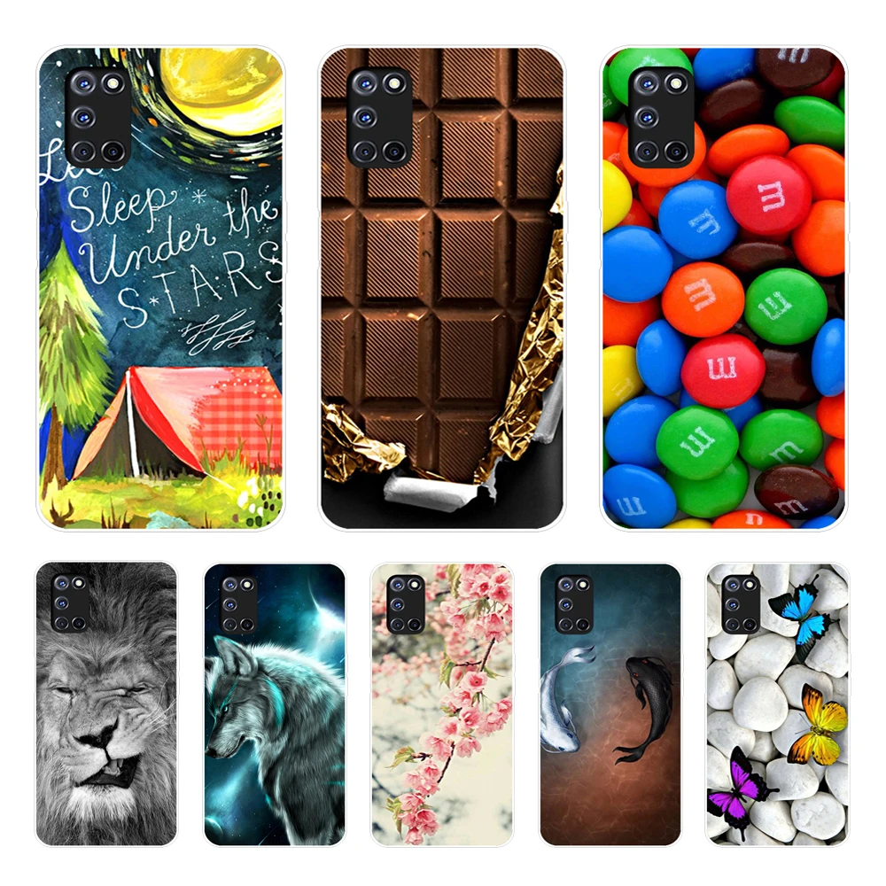 Чехол для OPPO A52 чехол OPPO A72 Мягкий силиконовый чехол из ТПУ для OPPO A52 A72 A92 Геометрический стиль чехол для телефона OPPO A92 Coque