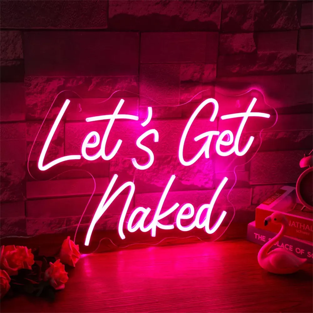 

Let's Get Naked Neon Light Sign Bathroom Custom LED Lamp Shower Man Cave Luminous Sign Room Party Event Art Wall Decoration Gift