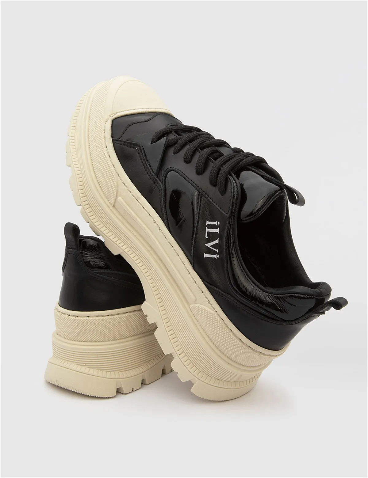 

ILVi-Genuine Leather Handmade Jule Black Patent Sneaker Women's Shoes 2022 Fall/Winter
