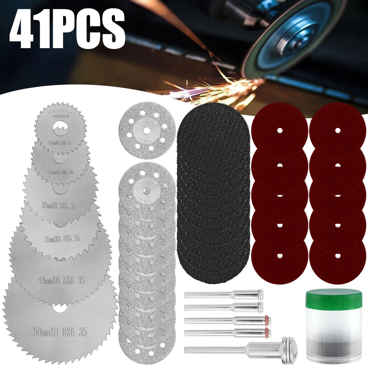 

Abrasive Cutting Disc Mini Circular Saw Blade SetWith Mandrels Grinding Wheels For Dremel Accesories Metal Cutting Rotary Tool