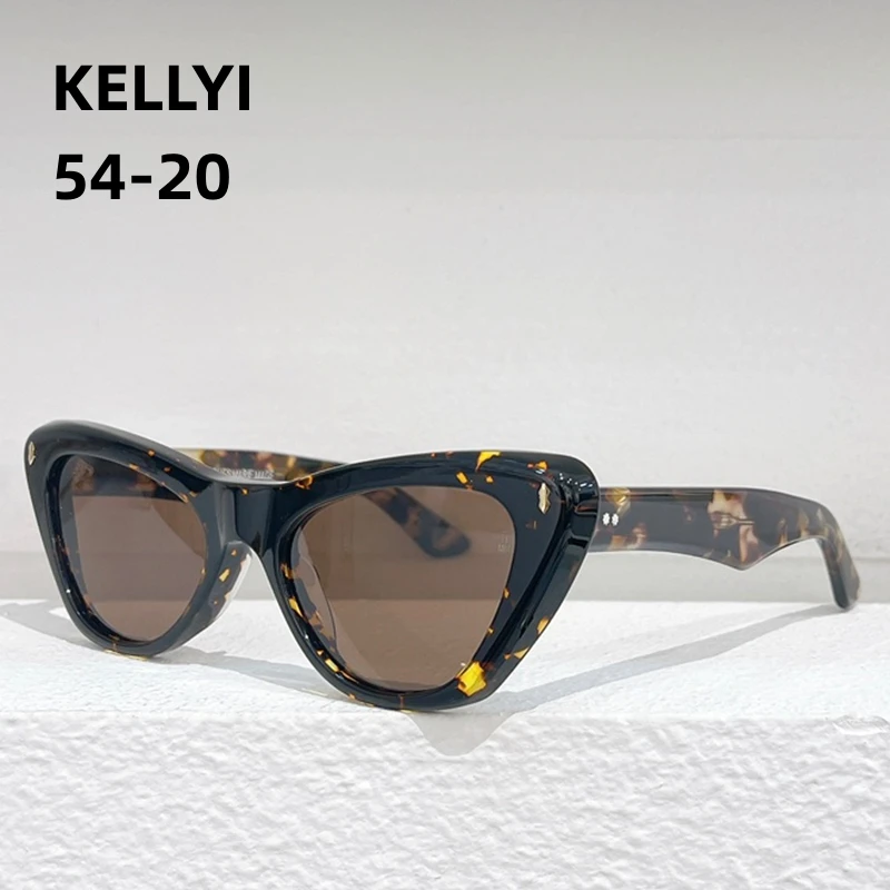 

JMM KELLYI Original Men Sunglasses Cateye Classical Designer Acetate Handmade Solar Glasses Designer Eyewear with Originals