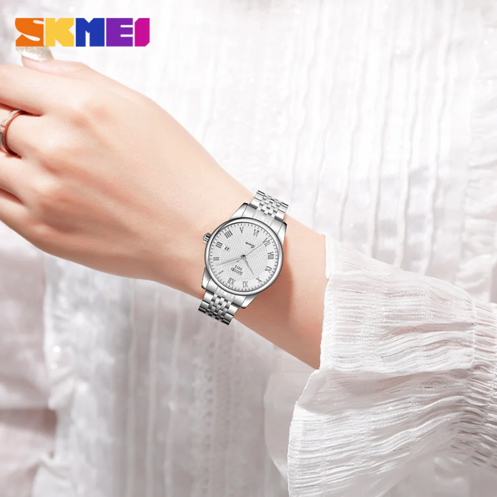 Men's and Women's Classic Business Couple Belt Quartz Watch Fashion Items Waterproof Steel Belt Calendar