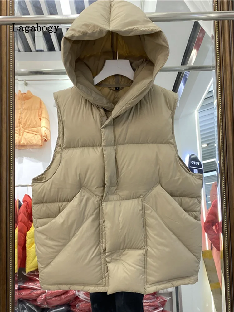 

2022 New Autumn Jacket Women Short Puffer Coat Korean Fashion Warm 90% White Duck Down Sleeveless Jacket Waistcoat Outerwear