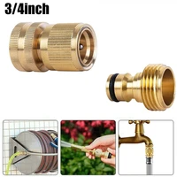 2pcsset 34 inch malefemale water hose quick connector brass adapter for garden hose spigot nozzle gardening accessories
