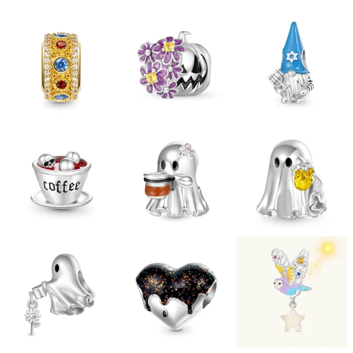 Светящиеся бусины-амулеты серии Хэллоуина Тыква Дьявол конфеты подходят для