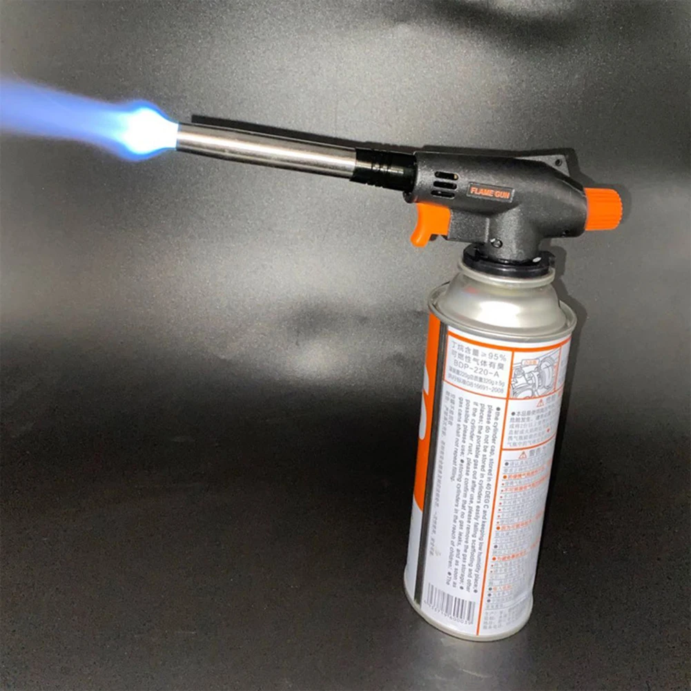 

1300 Degree Welding Gas Torch Flame Gun Nozzle Adjust Flame Size Automatic Piezoelectric Ignition Outdoor Heating Butane Burner