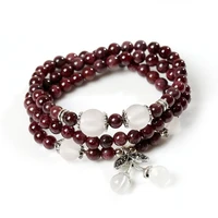 natural original wine garnet 6mm beads bracelet cherry korean fashion crystal jewelry womens beauty hand string drop shipping