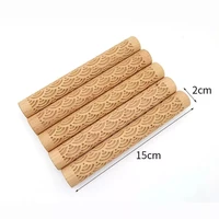 jmt ceramic tool wood carving pottery wood texture mud roller embossed pattern embossed rod mud roll rolling pin diy clay craft