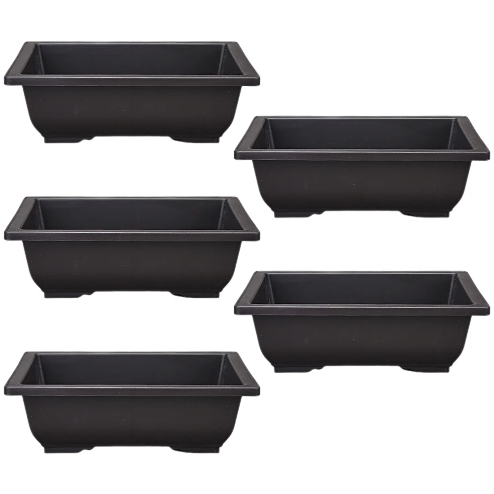 

5 Pcs Large Flower Pots Outdoor Home Gardening Pot Household Garden Bonsai Holder Recycled Rectangular Flowerpot Office