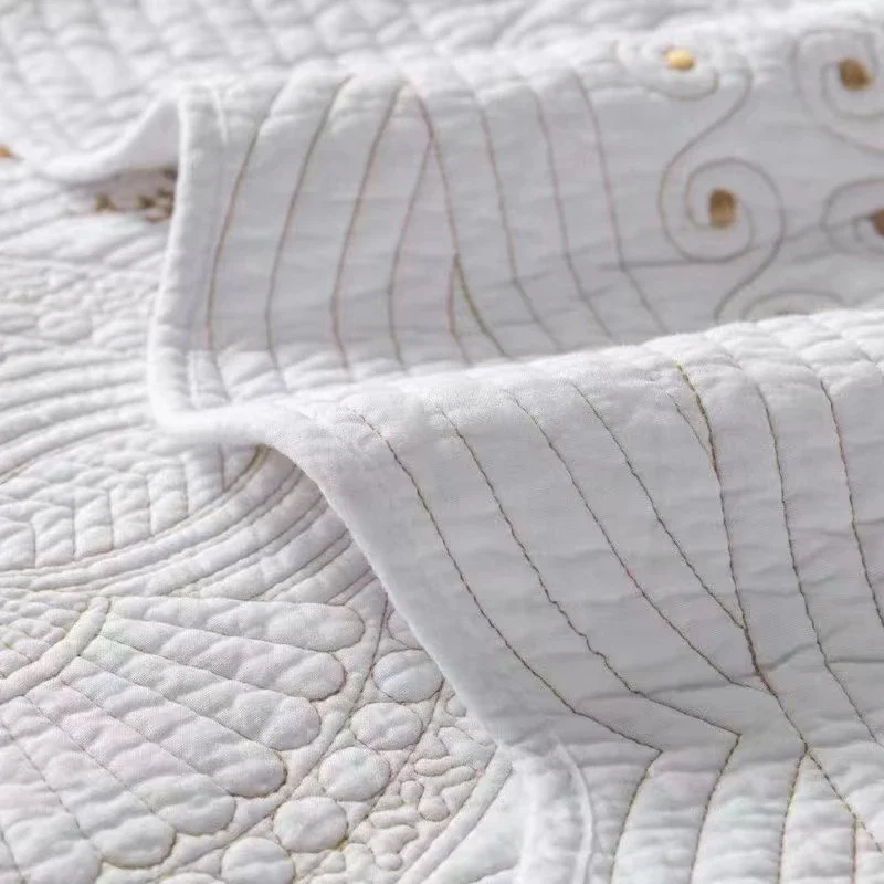 3 шт. хлопковое покрывало с вышивкой на кровать двуспальные покрывала и роскошные