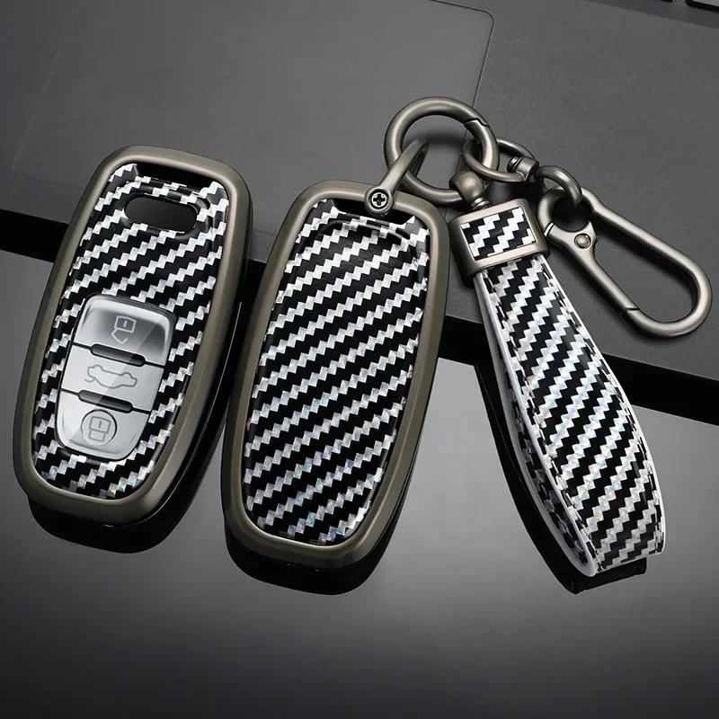 Автомобильный брелок из углеродного волокна для Audi A1 A3 8v A4 B9 A5 A6 C7 Q3 Q5 Q7 Tt
