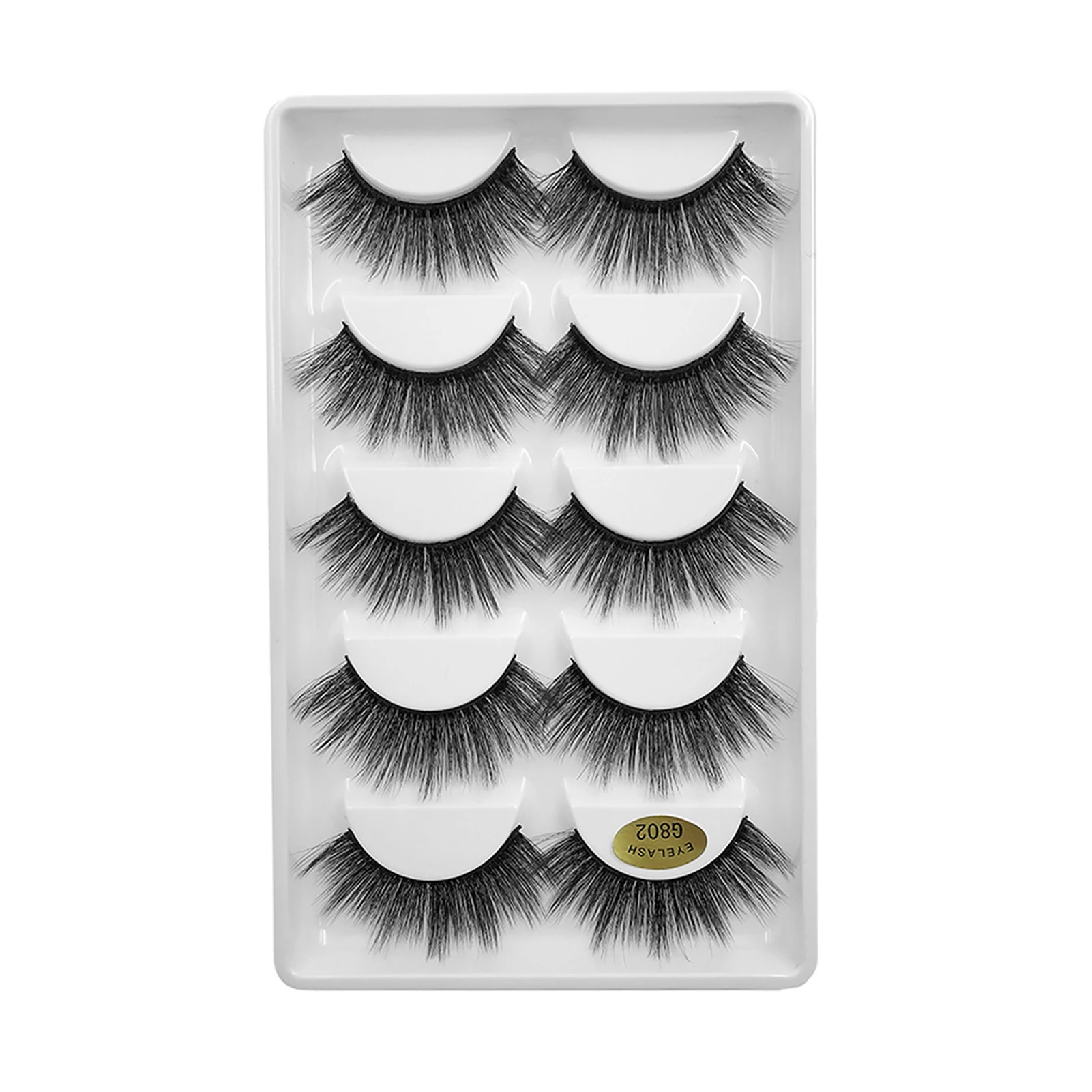 

5pairs Thick Party Soft Extension Artificial Mink 3D Natural Fake Lengthening Eye Makeup Fluffy Charming Wedding False Eyelashes
