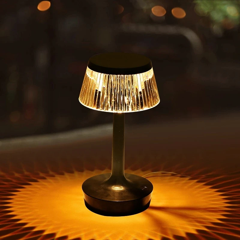 

Modern Bedside Dimming Led Transparent Crystal Mushroom Table Lamp Lighting Luxury Decorative Night Light Cordless rechargeable