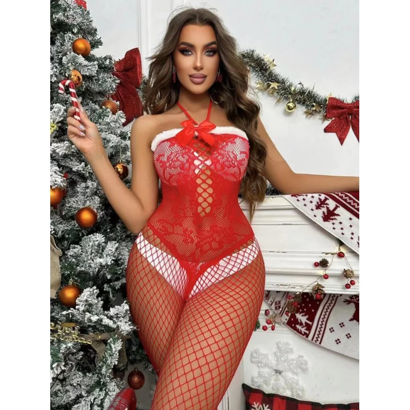 

Christmas Sexy Lingerie Tight Jumpsuit Jumpsuit Fishnet Clothes