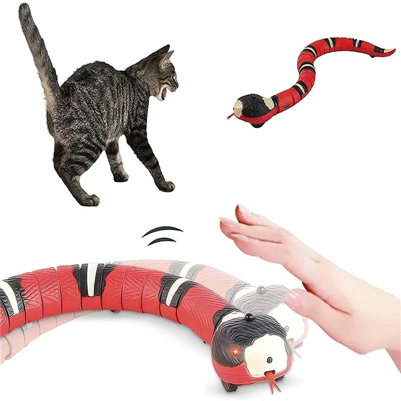 

Умная игрушка-змея для кошек, Интерактивная Автоматическая элетронная змея, игрушка для кошек с USB-зарядкой, аксессуары для кошек, собак, кошек