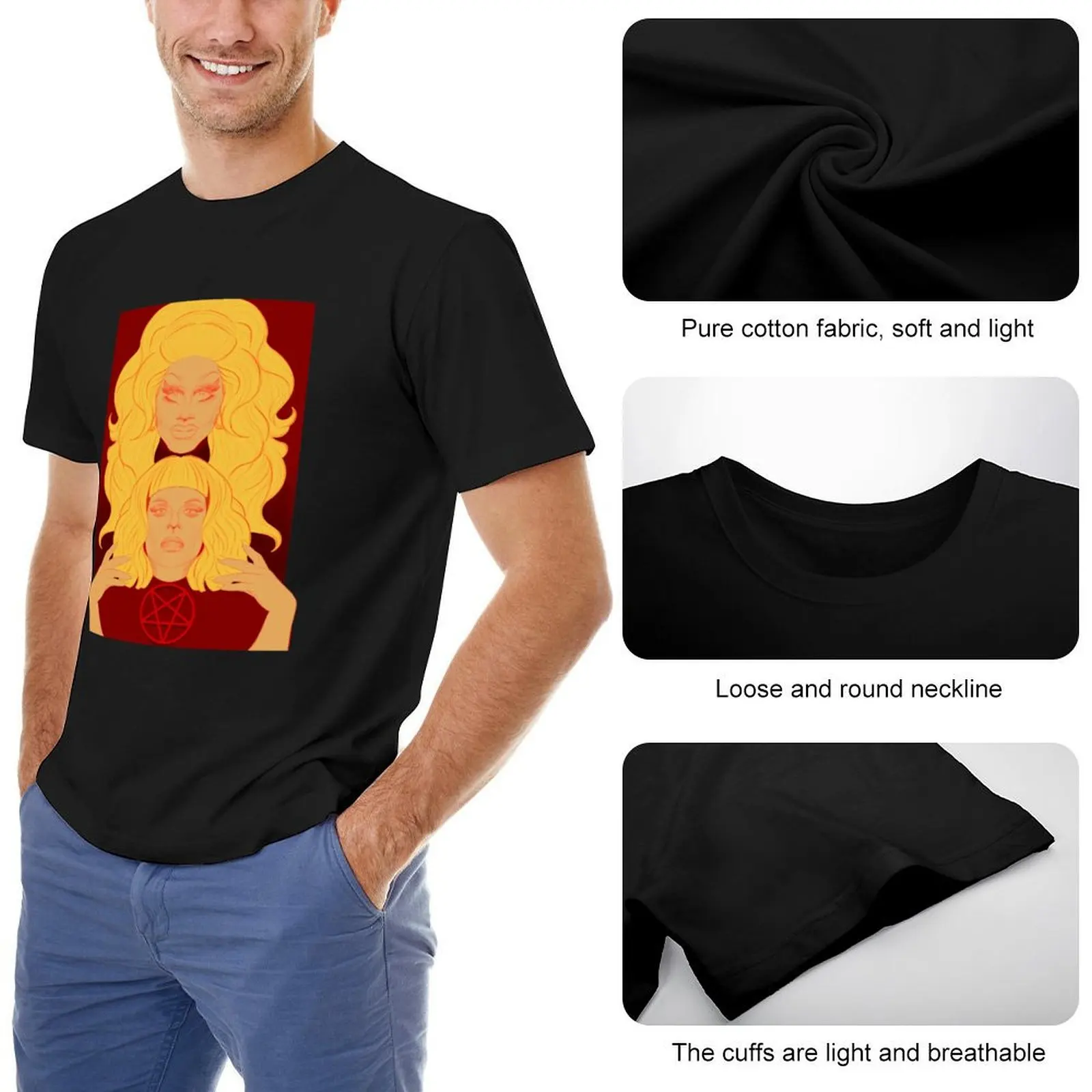 Футболка Trixie and Katya синяя арховая уличная одежда винтажные мужские футболки