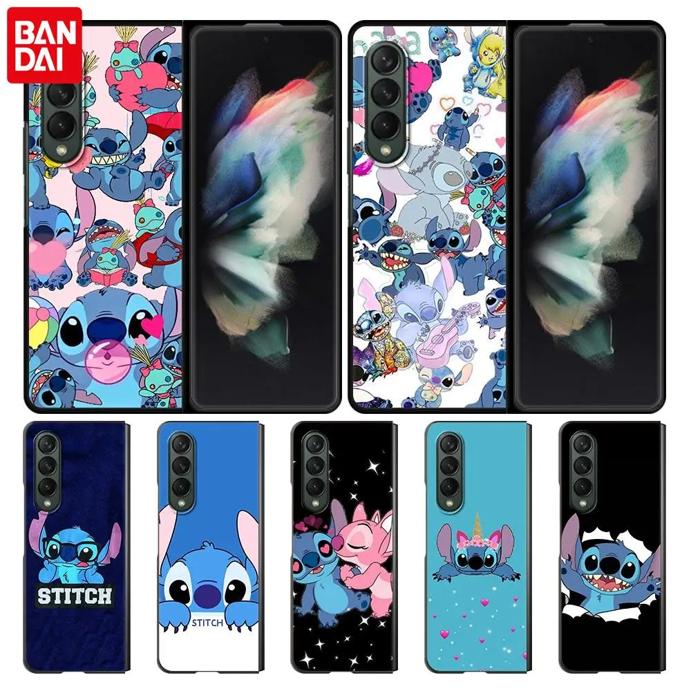 

Cartoon Lilo Stitch Phone Case for Samsung Galaxy Z Fold 3 5G Hard PC Back Cover for ZFold3 Case Protective Shell