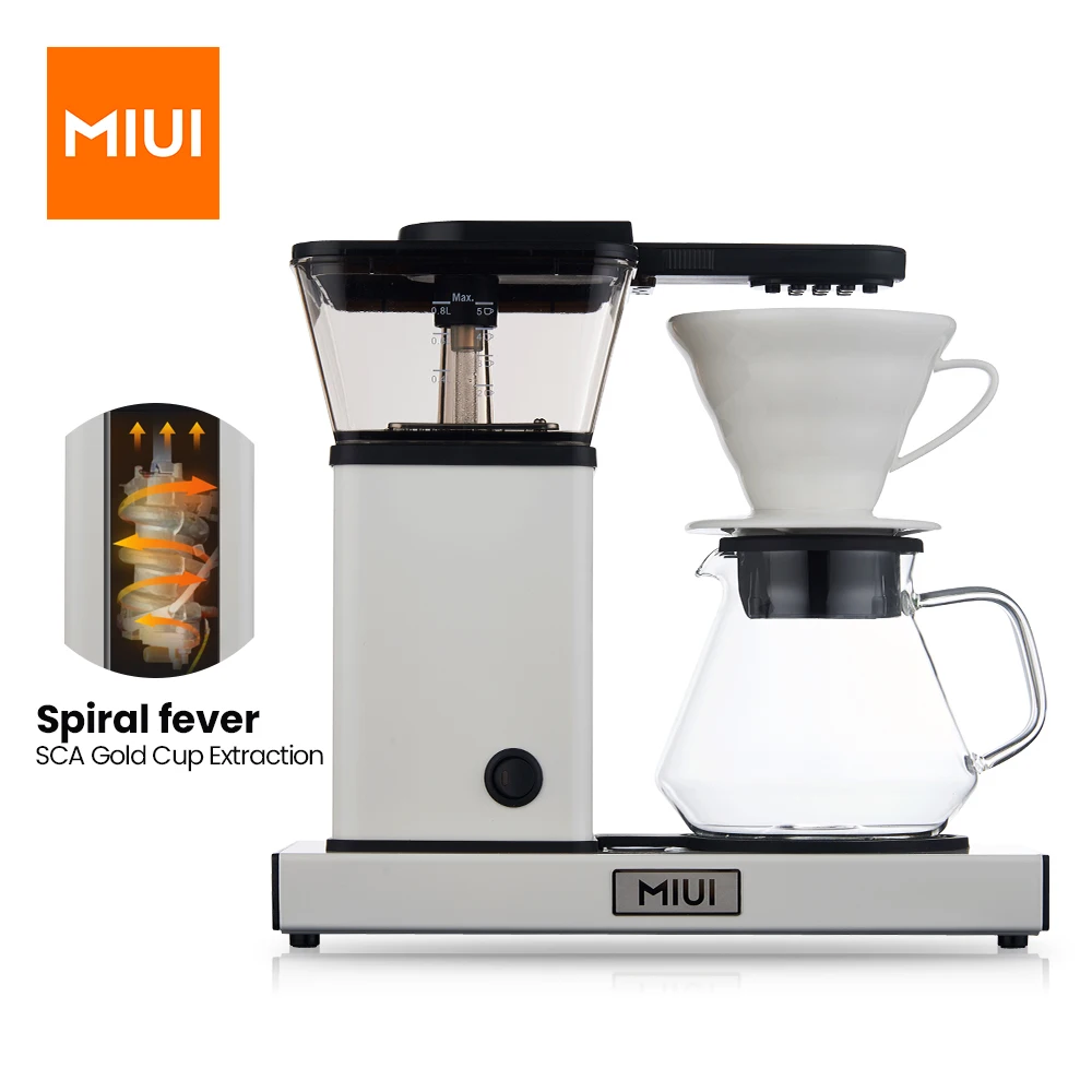 

MIUI Coffee Machine,2-5 Cup / 27oz Coffee Brewer,One Touch Drip Coffee Maker with Glass Carafe,BPA-free,2021 New Ceramic White